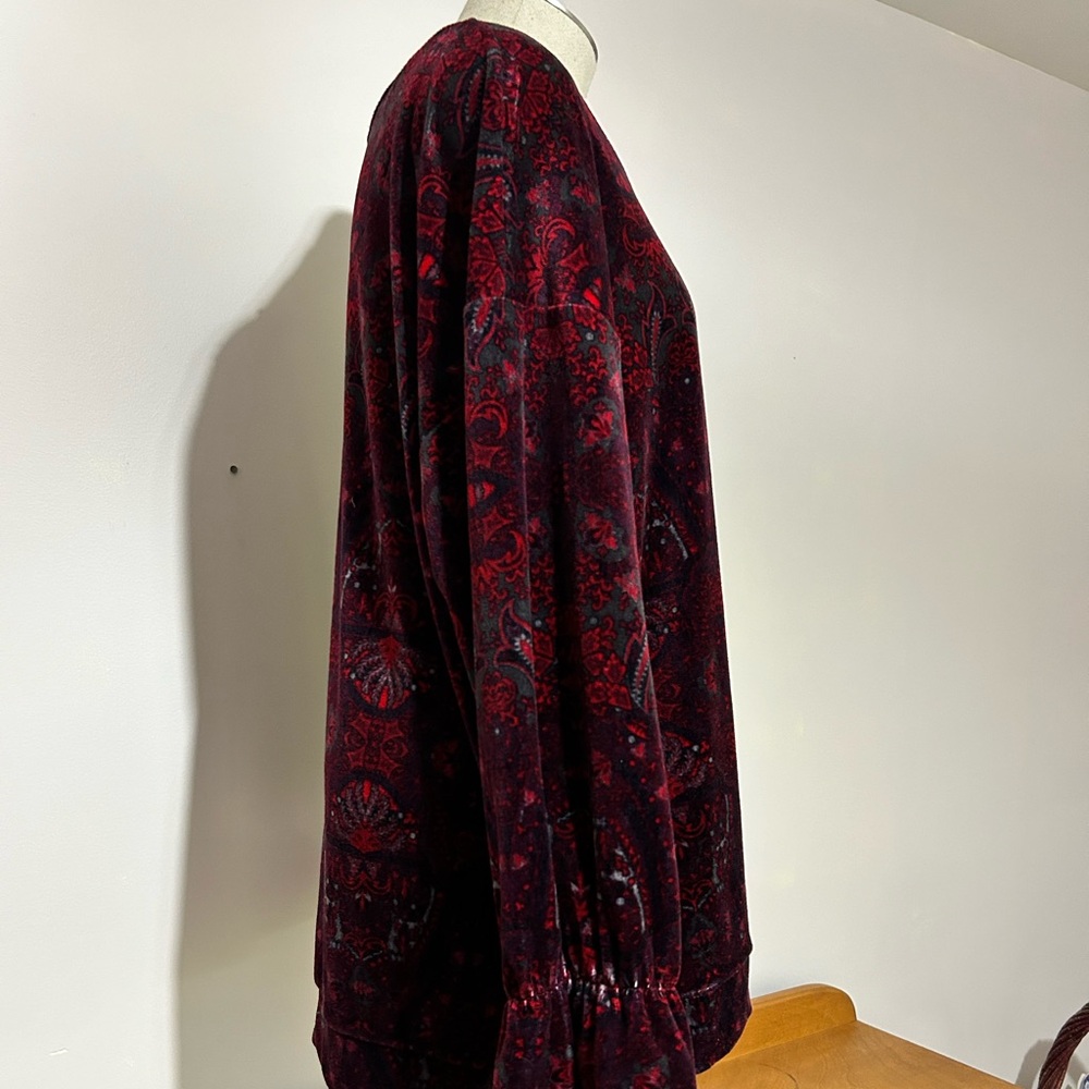 Ruff Hewn GREY NWOT long bell sleeve, velour texture, XL, never worn, size XL - Picture 3 of 8